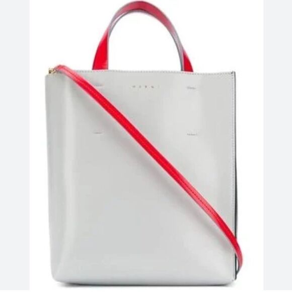 MARNI Mini Leather Tote Bag,Grey/ Black, NEW no tags comes with Dust bag. - Picture 1 of 13